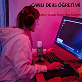 Profesyonel Kalite USB Mikrofon Canlı Yayın Podcast Kayıtlar Canlı Oyun Ses Kaydı ve Video Konferans