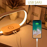 Kablosuz Şarj Cihazı Gece Lambası Masa Lambası LED Masa Lambası Başucu 10W Kablosuz Şarj USB Type-C