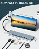 Usb Çoklayıcı 8 İn 1 Usb Type-c Hub Adaptör 4 Usb Port Sd/tf Kart Okuyucu 3.5mm Ses Girişi Çoklayıcı