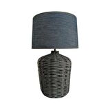 Luty Antrasit Plastik Rattan Abajur
