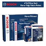 Peugeot 208 1.6 HDİ Filtre Bakım Seti 4'Lü 2012-2018 BOSCH BH115460