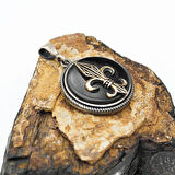 Opsidyen Taşlı Model Gümüş Erkek Kolye