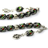 Kapsül Model Çift Çeşmi İşleme Galalith ve Oltu Taşı Zaza Tespih