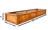 Panel Sistem Yüksek Sebze Yatağı/Ahşap Sebze Tarhı/ÇAM 70x260x40