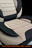 Seat Favorit UYUMLU TAM SET BEJ Oto Koltuk Kılıfı 5 Koltuk Ön Arka Tam Set Terletmez