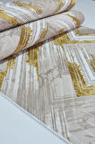 Kaymaz Tabanlı Kesme Kabartmalı Salon Koridor Mutfak Halısı5014G Gold