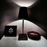 Konik Şapka Masa Lambası Şarjlı Metal Mor