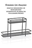 Paslanmaz Metal 2 Katlı Çok Amaçlı Baharatlık Düzenleyici Stant