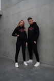 Yılbaşı Merry Christmas Baskılı Oversize Kapüşonlu Sweatshirt Hoodie - Siyah