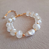 Barok İnci Eskitme Cam Özel Tasarım Bileklik