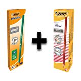 Bic Evolution 650 Hb Kurşun Kalem 12'li ve Bic Kırmızı Kopya Kalemi 12'li