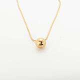 Biem Büyük Top Detaylı Gold Çelik Kolye