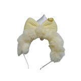 Biem Peluş Fiyonklu Taç Ekru