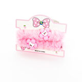 Biem Peluş İkili Çiçekli Simit Toka Açık Pembe