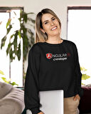 Yazılımcılara Özel Angular Developer Baskılı, Unisex, Sıfır Yaka Regular Sweatshirt
