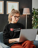 Yazılımcılara Özel Angular Developer Baskılı, Unisex, Sıfır Yaka Regular Sweatshirt