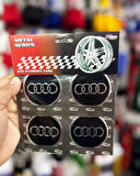 Universal Araç Uyumlu, Audi Jant Göbeği Arması, Sticker 4'lü Set 60mm