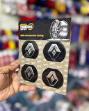 Universal Araç Uyumlu, Reno Jant Göbeği Arması, Sticker 4'lü Set 60mm