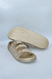 Kadın Gold Simli Üç Toka Günlük Anatomik Terlik