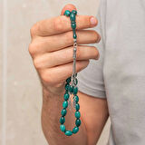 Gümüş Püsküllü Sıkma Kehribar Tesbih