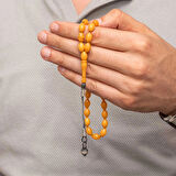 Gümüş Kazaz Püsküllü Sıkma Kehribar Tesbih