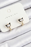 Pirinç Kuromi Model Gold Renk Çocuk Küpe