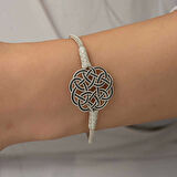 Gümüş Kazaziye Örgü Bileklik