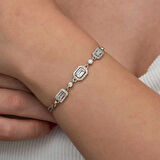 Gümüş Üçlü Baget Taşlı Kadın Bileklik