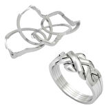 Gümüş 4 Parçalı Yapboz Bilmece Yüzük