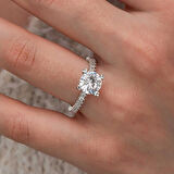 Gümüş Tektaş Tamtur Kadın Yüzük