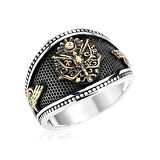 Gümüş Osmanlı Devlet Armalı Erkek Yüzük