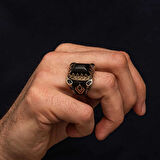 Gümüş Siyah Oniks Taşlı Erkek Yüzük