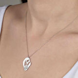 Swarovski Taşlı Gümüş Anne Bebek Kadın Kolye