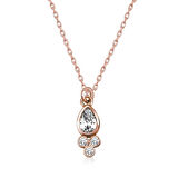 Gümüş Rose Çiğ Damlası Tektaş Kadın Kolye