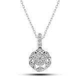 Gümüş Beyaz Zirkon Taşlı Çiçek Kadın Kolye