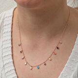 Gümüş Renkli Damla Taşlı Şans Kadın Kolye