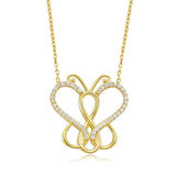 Gümüş Sonsuzluk Kelebek Kadın Kolye