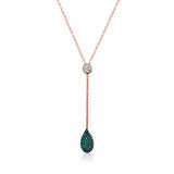 Gümüş Rose Aşk Damlası Kadın Kolye