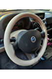 DİKİŞLİ DİREKSİYON KILIFI BEJ DERİ SİYAH DİKİŞLİ FIAT DOBLO İÇİN HIZLI KARGO
