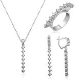 Gümüş Sıra Taşlı Kadın Set