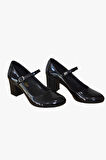 Siyah Rugan Klasik Topuklu Ayakkabı - BK-0035