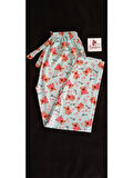 Açık Mavi Ayıcıklı ve Kalp Desenli Pijama Altı Açık Mint Yeşili-BK010003