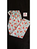 Açık Mavi Ayıcıklı ve Kalp Desenli Pijama Altı Açık Mint Yeşili-BK010003
