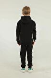 Kapüşonlu Kargo Cepli Baskı Detaylı Erkek Çocuk Eşofman Takımı