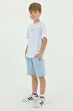 Bisiklet Yaka Erkek Çocuk Baskı Detaylı t-shirt Ve Şort İkili Takım