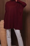 Balenbi Kadın Dik Yaka Basic 80cm Salaş Oversize Triko Tunik 1145