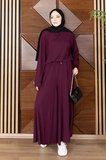 Balenbi Kadın Modal Cupra Kumaş Oversize Tunik Bol Paça Pantolon Tesettür Takım 1227 - Premium Seri