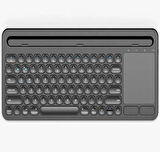 Kablosuz Type-C Şarjlı Bluetooth Klavye Touchpadli Telefon-Tablet Standlı iOS/Android/Windows Uyumlu
