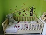 Baby Kinder Back Roofed Doğal Ahşap Yatak Montessori Bebek ve Çocuk Karyolası