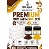Premium Mum Yapım Hobi Seti - Parafin Wax 250 gr - 2'li Toz Mum Boyası Seti - Kahverengi, Sarı BKFABPW2502KHSR